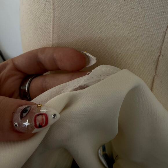 LAUNDRY BY SHELLI SEGAL MULTICOLOR FLORAL LACE TRIM DRESS - Picture 7 of 8